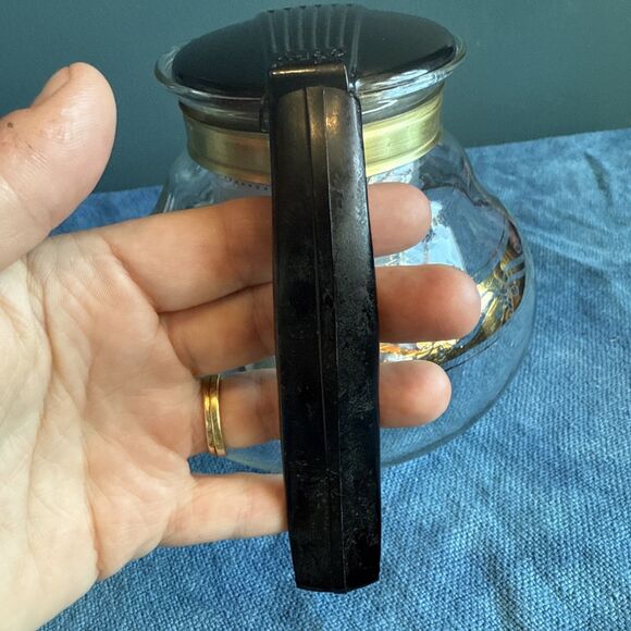 Vintage Retro Cory Glass Coffee Percolator 50s-60s Bakelite Gold Accents MCM - Picture 2 of 11